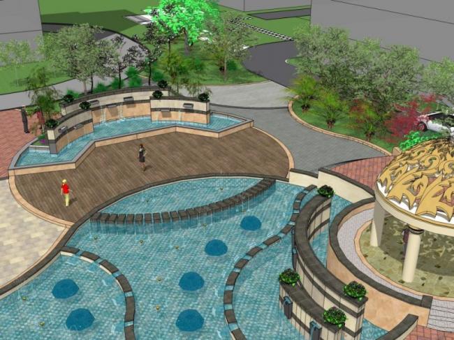 Sketchup景观模型|住宅景观，古典风格