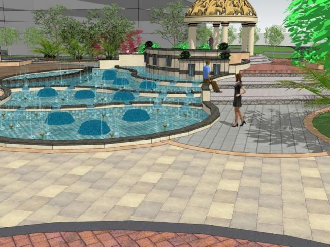 Sketchup景观模型|住宅景观，古典风格