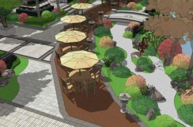 Sketchup景观模型|商业景观，中式风格-BIM建筑网