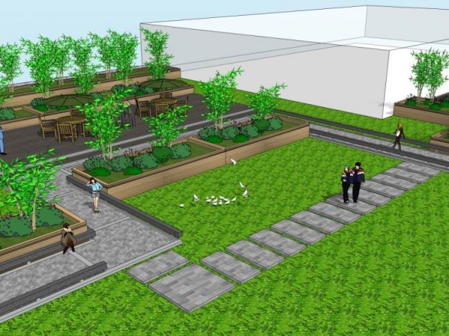 Sketchup景观模型|屋顶花园景观，现代风格