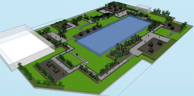 Sketchup景观模型|屋顶花园景观，现代风格