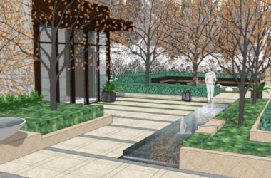 Sketchup景观模型|庭院景观，现代风格-BIM建筑网