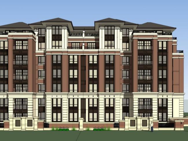 Sketchup住宅模型|多层住宅，花园洋房，欧式风格