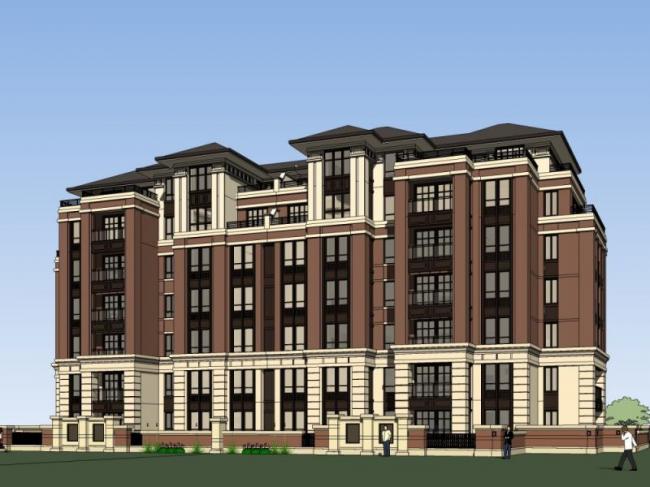 Sketchup住宅模型|多层住宅，花园洋房，欧式风格