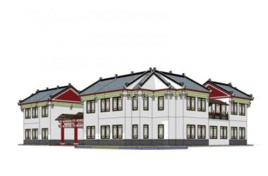 Sketchup古建筑模型|多层川西建筑，中式风格，古建-BIM建筑网