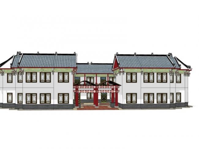 Sketchup古建筑模型|多层川西建筑，中式风格，古建