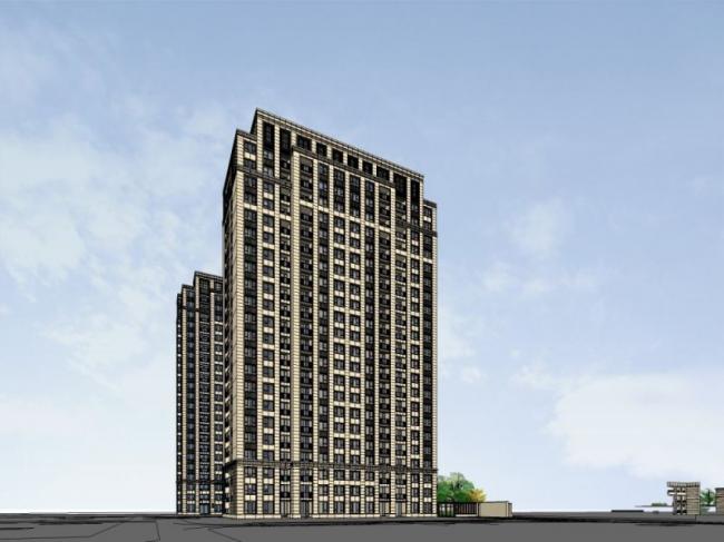 Sketchup住宅模型|高层小区住宅，居住建筑，古典风格