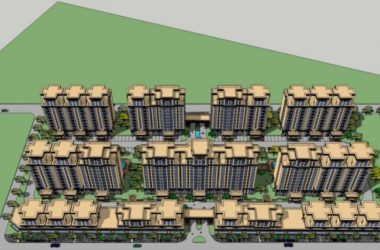 Sketchup住宅模型|高层住宅小区，古典风格-BIM建筑网