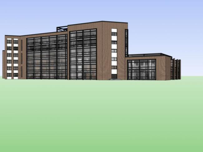 Sketchup学校模型|多层学校教学楼，校园教育建筑，古典风格