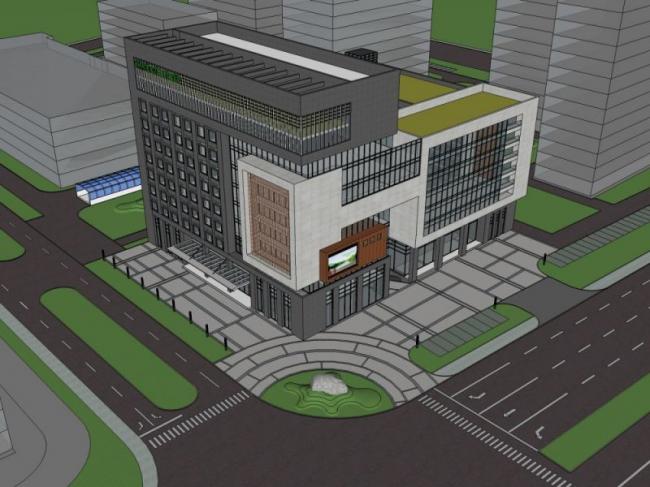 Sketchup办公模型|多层办公楼，现代风格