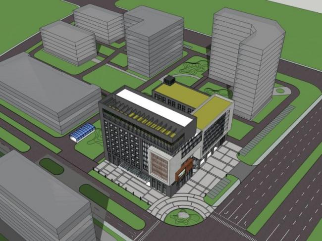 Sketchup办公模型|多层办公楼，现代风格