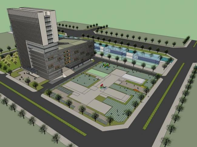 Sketchup办公模型|高层办公楼，现代风格