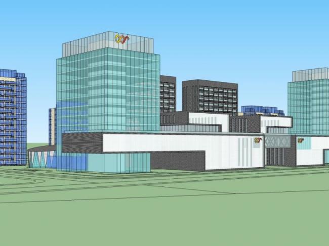 Sketchup办公模型|高层办公楼，现代风格