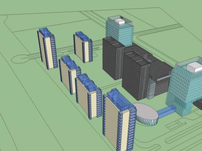 Sketchup办公模型|高层办公楼，现代风格