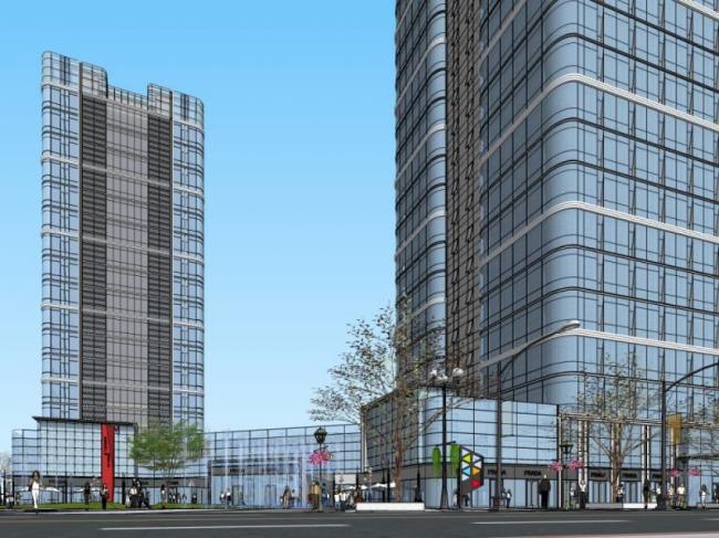 Sketchup综合体模型|多高层商业综合体，办公楼，现代风格