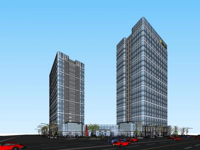 Sketchup综合体模型|多高层商业综合体，办公楼，现代风格