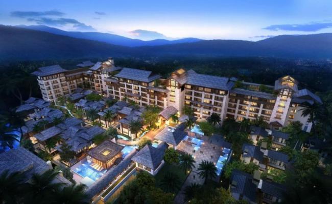 Sketchup酒店模型|多层山地酒店，中式风格