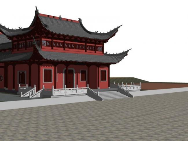 Sketchup古建筑模型|多层宫殿，中式风格，古建