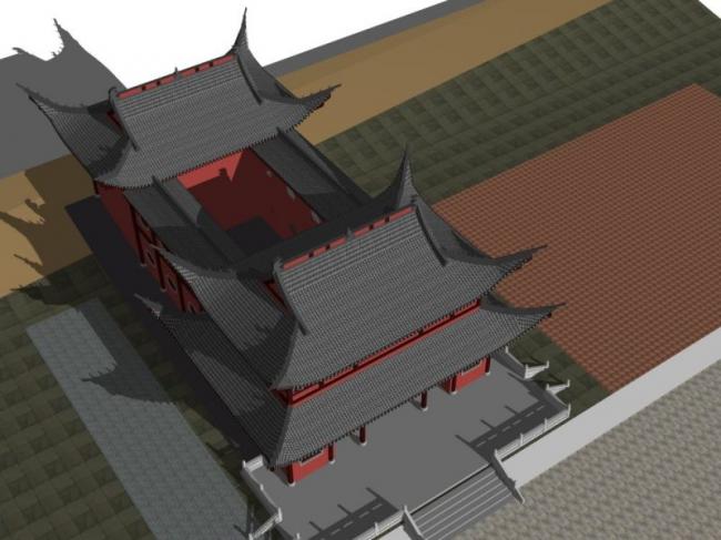Sketchup古建筑模型|多层宫殿，中式风格，古建