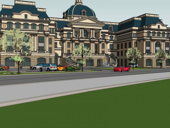 Sketchup商业模型|多层会所，欧式风格