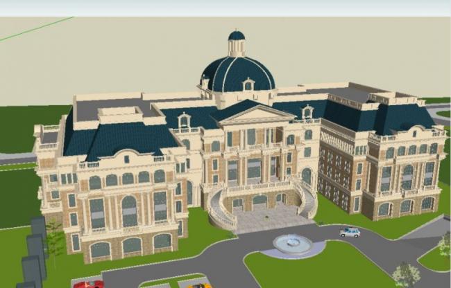 Sketchup商业模型|多层会所，欧式风格