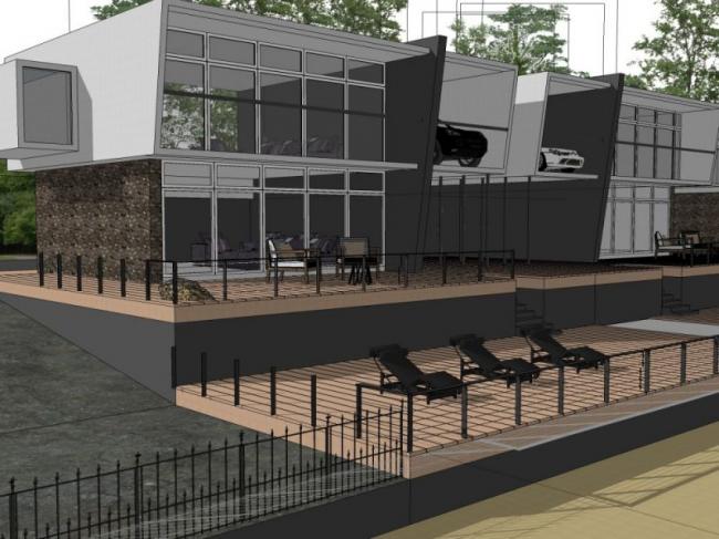 Sketchup商业模型|低层商业建筑，现代风格