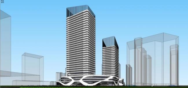 Sketchup综合体模型|多高层商业综合体，办公楼，现代风格