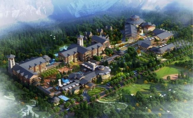 Sketchup酒店模型|多层度假酒店，古典风格