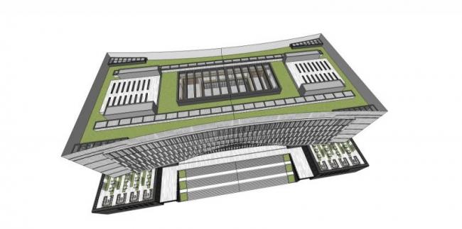 Sketchup办公模型|多层办公楼，现代风格