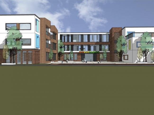 Sketchup学校模型|多层学校幼儿园，校园教育建筑，现代风格