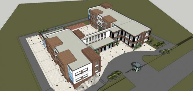 Sketchup学校模型|多层学校幼儿园，校园教育建筑，现代风格