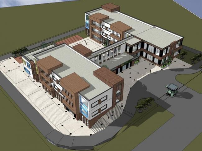 Sketchup学校模型|多层学校幼儿园，校园教育建筑，现代风格
