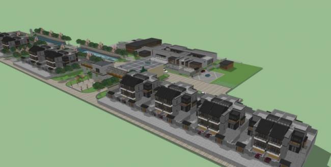 Sketchup商业模型|多层会所，中式风格