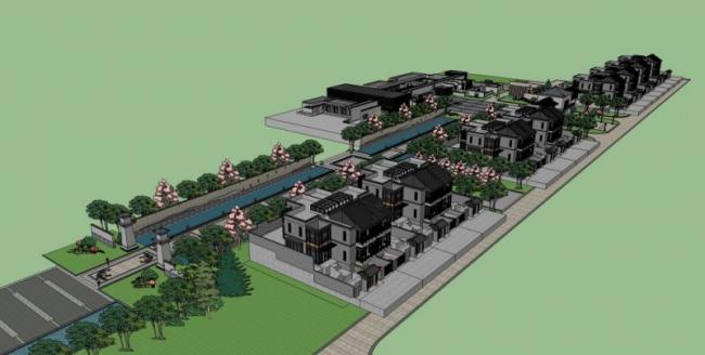 Sketchup商业模型|多层会所，中式风格