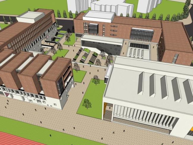 Sketchup学校模型|多层学校，校园教育建筑，古典风格