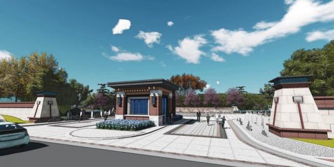 Sketchup景观模型|酒店景观，现代中式风格