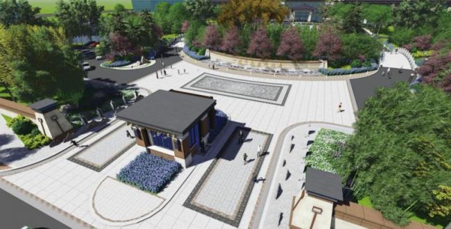 Sketchup景观模型|酒店景观，现代中式风格