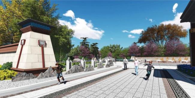 Sketchup景观模型|酒店景观，现代中式风格