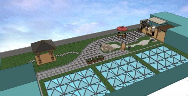 Sketchup景观模型|屋顶花园，古典风格