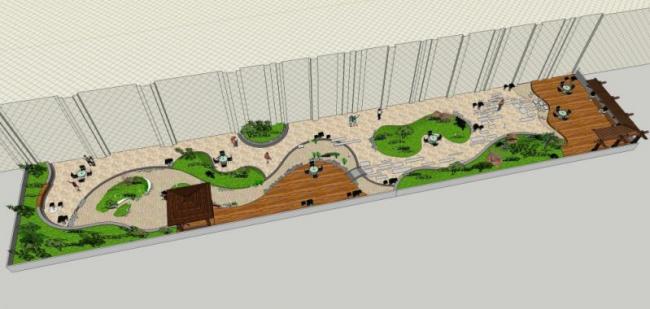 Sketchup景观模型|屋顶花园，现代风格