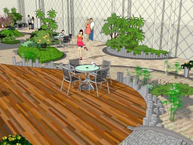 Sketchup景观模型|屋顶花园，现代风格