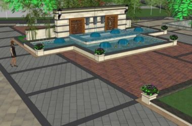 Sketchup景观模型|居住区景观，现代中式风格-BIM建筑网