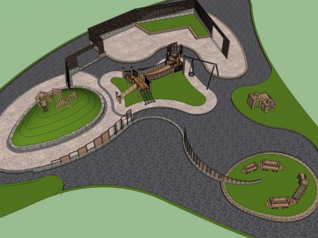 Sketchup景观模型|水上乐园景观，古典风格