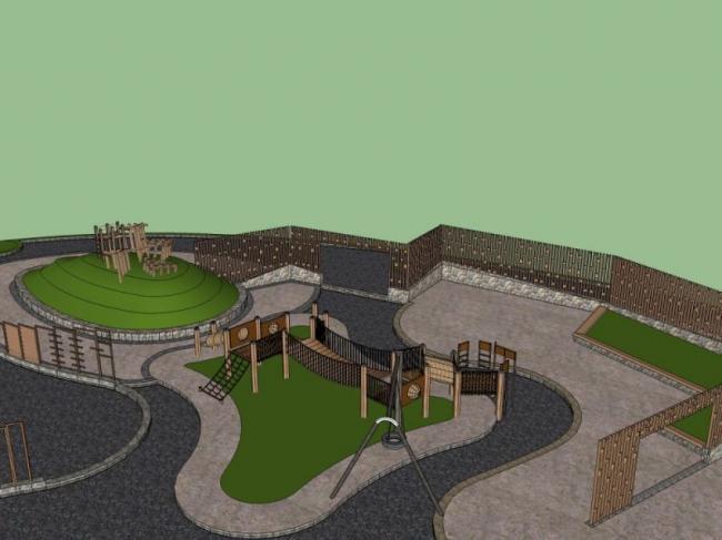 Sketchup景观模型|水上乐园景观，古典风格