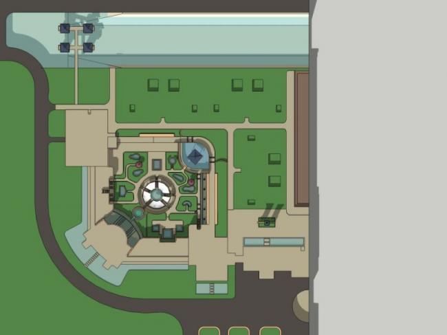 Sketchup景观模型|广场景观，欧式风格，古典风格