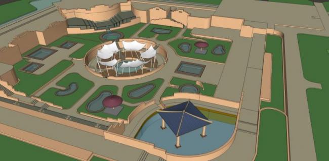 Sketchup景观模型|广场景观，欧式风格，古典风格