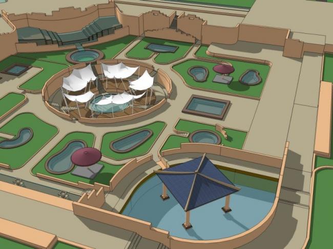 Sketchup景观模型|广场景观，欧式风格，古典风格