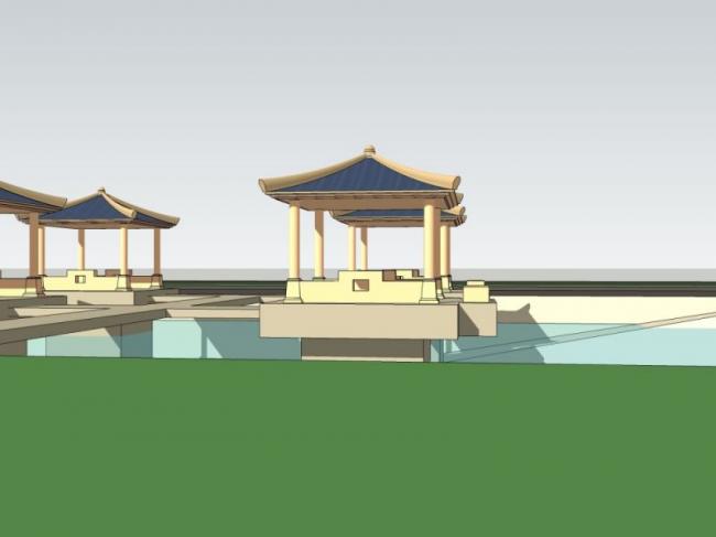 Sketchup景观模型|广场景观，欧式风格，古典风格