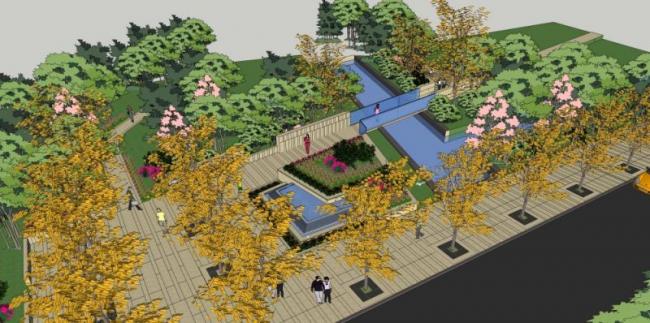 Sketchup景观模型|商业景观，现代风格