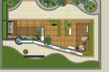 Sketchup景观模型|屋顶花园，现代风格-BIM建筑网